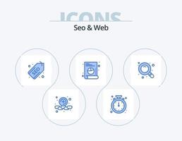 Seo and Web Blue Icon Pack 5 Icon Design. find. search. web. list. web vector