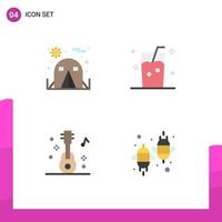 Modern Set of 4 Flat Icons and symbols such as ecology audio eco agriculture Editable Vector Design Elements