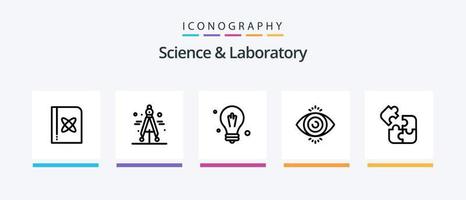 paquete de iconos de la línea de ciencia 5 que incluye . ciencia. pipeta. buscar. ciencia. diseño de iconos creativos vector