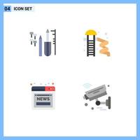 Modern Set of 4 Flat Icons and symbols such as reapair news equipment water web Editable Vector Design Elements