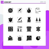 16 Creative Icons Modern Signs and Symbols of autumn html flask file develop Editable Vector Design Elements