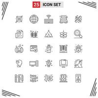 25 Creative Icons Modern Signs and Symbols of job work keys pencil and ruler back to school Editable Vector Design Elements