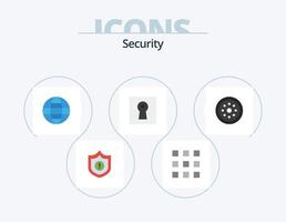 Security Flat Icon Pack 5 Icon Design. locked. security. globe. safe. key vector