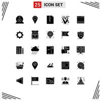 Universal Icon Symbols Group of 25 Modern Solid Glyphs of hardware control zip console farming Editable Vector Design Elements