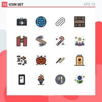 Set of 16 Modern UI Icons Symbols Signs for buildings layout clip interface frame Editable Creative Vector Design Elements