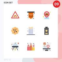 Set of 9 Modern UI Icons Symbols Signs for drink sale spooky price case Editable Vector Design Elements