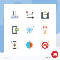 Universal Icon Symbols Group of 9 Modern Flat Colors of egg premium investment diamond mobile Editable Vector Design Elements