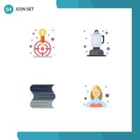 User Interface Pack of 4 Basic Flat Icons of finance education goal food avatar Editable Vector Design Elements