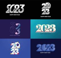 Big Set of 2023 Happy New Year logo text design 2023 number design template vector