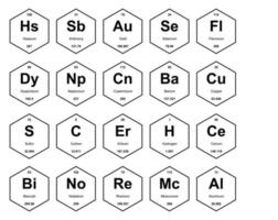 20 Preiodic table of the elements Icon Pack Design vector