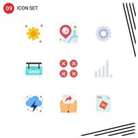 Group of 9 Modern Flat Colors Set for ux layout blades creative supermarket Editable Vector Design Elements