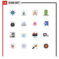 Mobile Interface Flat Color Set of 16 Pictograms of heart gadget edit electronics biology meter Editable Pack of Creative Vector Design Elements