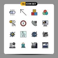 paquete de iconos de vector de stock de 16 signos y símbolos de línea para apoyo ayuda logística elementos de diseño de vector creativo editable feliz web