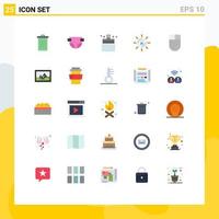 25 Thematic Vector Flat Colors and Editable Symbols of cursor network bath media internet Editable Vector Design Elements