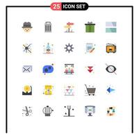 Modern Set of 25 Flat Colors Pictograph of image editing hotel gift box Editable Vector Design Elements