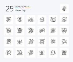 Easter 25 Line icon pack including easter. baby. grass. sheep. easter vector