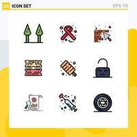 9 Creative Icons Modern Signs and Symbols of control marshmallow tool food computer Editable Vector Design Elements