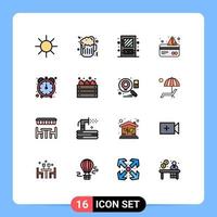 Set of 16 Modern UI Icons Symbols Signs for agriculture productivity mirror efficiency credit Editable Creative Vector Design Elements