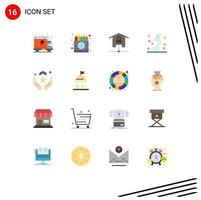 16 User Interface Flat Color Pack of modern Signs and Symbols of pray wish devices smoke technology Editable Pack of Creative Vector Design Elements