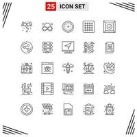 Set of 25 Vector Lines on Grid for sharing product devices delivered layout Editable Vector Design Elements