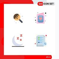 Universal Icon Symbols Group of 4 Modern Flat Icons of candy moon sweets cute nature Editable Vector Design Elements