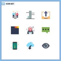 Universal Icon Symbols Group of 9 Modern Flat Colors of hint security office hacker web Editable Vector Design Elements