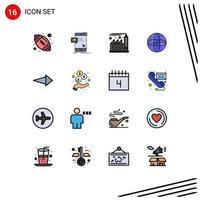 paquete de iconos de vectores de stock de 16 signos y símbolos de línea para la próxima flecha globo digital elementos de diseño de vectores creativos editables en Internet