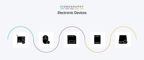 Devices Glyph 5 Icon Pack Including gadget. computers. mouse. hardware. devices vector