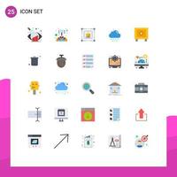 25 Universal Flat Colors Set for Web and Mobile Applications logistic lock web locker weather Editable Vector Design Elements