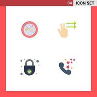 Modern Set of 4 Flat Icons Pictograph of nosmoking safe hotel right security Editable Vector Design Elements