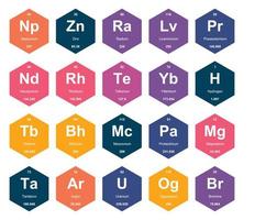 20 Preiodic table of the elements Icon Pack Design vector