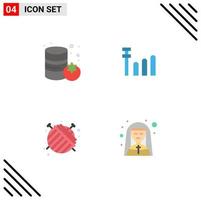 Pictogram Set of 4 Simple Flat Icons of canned church connection dressmaker mother superior Editable Vector Design Elements