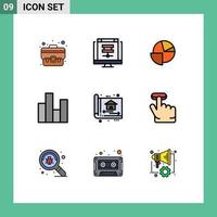 9 Creative Icons Modern Signs and Symbols of stats chart sever business graph Editable Vector Design Elements