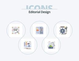 Editorial Design Flat Icon Pack 5 Icon Design. development. media. documents. layout. design vector
