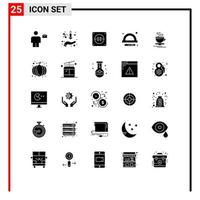 Set of 25 Modern UI Icons Symbols Signs for cup school hand ruler socket Editable Vector Design Elements