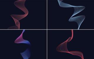 Collection of geometric minimal lines pattern set vector