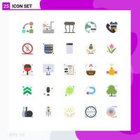 Modern Set of 25 Flat Colors and symbols such as internet develop safety database table Editable Vector Design Elements