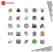Universal Icon Symbols Group of 25 Modern Filled line Flat Colors of lipstick phone application medical call call Editable Vector Design Elements