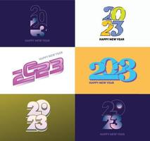 Big Set of 2023 Happy New Year logo text design 2023 number design template vector