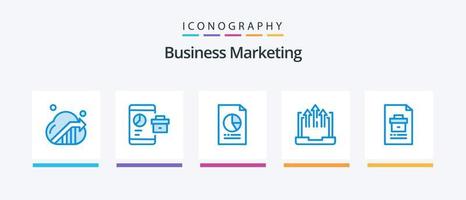 paquete de iconos azul 5 de marketing empresarial que incluye crecimiento. flecha. SEO grafico. economía. diseño de iconos creativos vector