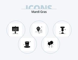 mardi gras glyph icon pack 5 diseño de iconos. Mardi Gras. alimento. firmar. bol. primavera vector