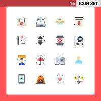 16 User Interface Flat Color Pack of modern Signs and Symbols of develop code security breakfast jar Editable Pack of Creative Vector Design Elements