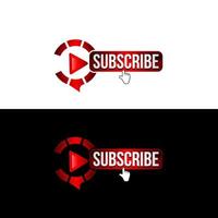 Template subscribe button with bell and finger click cursor. Social media background subscribe. Social media concept. Vector illustration. EPS 10