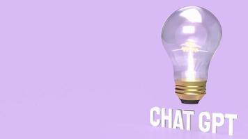 The light bulb and text chatgpt for technology  or it concept 3d rendering photo