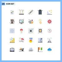 Set of 25 Modern UI Icons Symbols Signs for crescent trash link interface web Editable Vector Design Elements