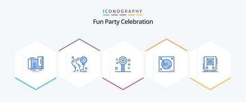 Party 25 Blue icon pack including loudspeaker. sound. fun. party. mix vector