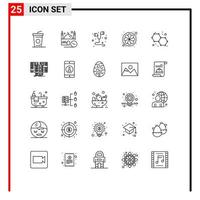 Line Pack of 25 Universal Symbols of chemistry sunflower hand free sun flower Editable Vector Design Elements