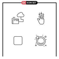 Group of 4 Filledline Flat Colors Signs and Symbols for cloud check box file arrow engagement Editable Vector Design Elements