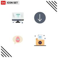 4 Thematic Vector Flat Icons and Editable Symbols of design easter page down document Editable Vector Design Elements