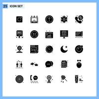 Set of 25 Modern UI Icons Symbols Signs for online money upload plant floral Editable Vector Design Elements